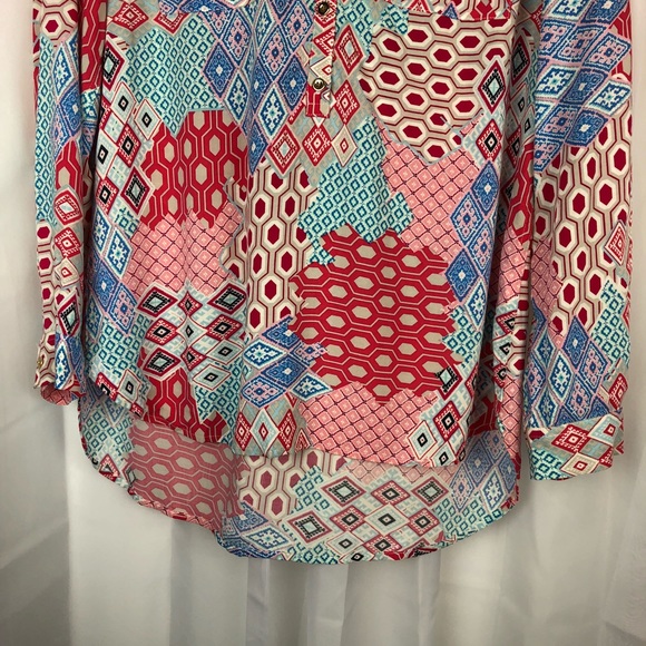 Talbots | patchwork button down blouse - Picture 7 of 7